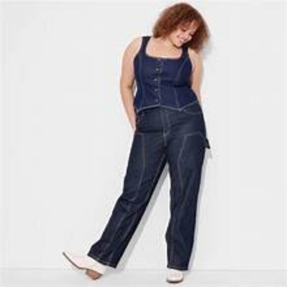 High-Rise Easy Rigid Straight Jeans  Wild Fable NWT - Picture 1 of 1